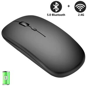 【新品】薄型 ワイヤレスマウス 充電式 電池内蔵 Bluetoothマウス 2.4GHz パソコン PC マットブラック
