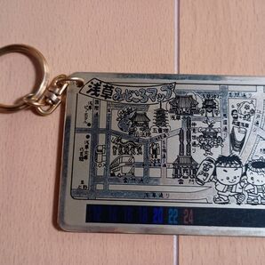 金属製浅草マップキーホルダー 温度計付き