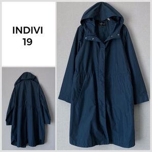 【美品♪】INDIVI CIタフタ フーデットコート 48(4XL相当)
