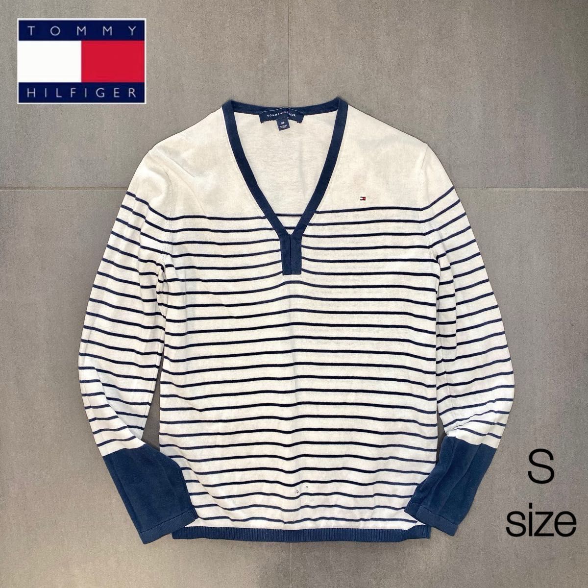 TOMMY HILFIGER トミーヒルフィガー　クラシックボーダーニットセーター　Sサイズ