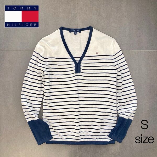 TOMMY HILFIGER トミーヒルフィガー クラシックボーダーニットセーター Sサイズ