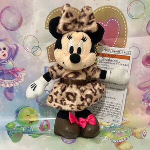 ミニー ぬいぐるみチャーム ヒョウ柄 レオパード柄 ぬいぐるみバッジ