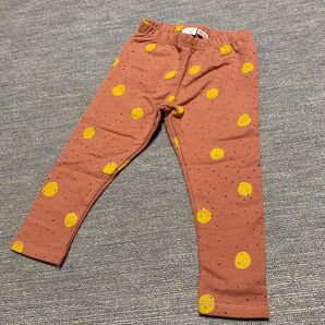 ZARABABY ベビー レギンス ドット柄 ピンク イエロー 98cm 裏起毛 2-3歳