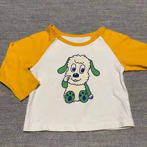 わんわん いないいないばぁ ロンT 95cm 90cmイエロー ホワイト