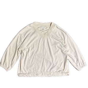 GAP ギャップ Vネック スウェット トレーナー ベージュゆるダボ