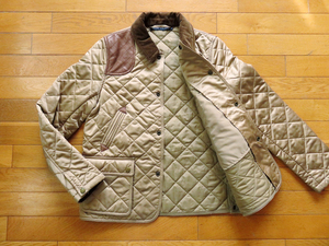 ★極美品★ ラルフローレン ショルダーパッチ キルティング ジャケット コート ★ Size 9 ★ レディース ゴールド 中綿