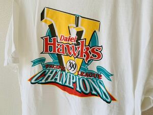 ■福岡ダイエーホークス 1999年 パリーグ優勝 Tシャツ M レア商品！■ホークス リーグ優勝 記念 Tシャツ ソフトバンクホークス ソフバ