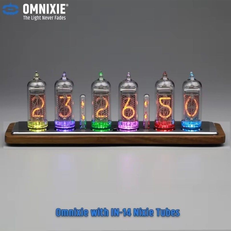 【入手困難】本物のニキシー管時計 IN-14 tubeを6本使用 OMNIXIE Nixie レトロ 稀少