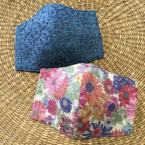 立体インナー2枚セット☆大人フラワー&コットンレース☆ハンドメイド