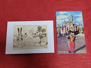 ディズニーランド ミッキーマウス ポストカード２枚セット ヴィンテージ含む