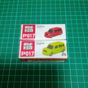 ポケットトミカ P017 トヨタ bB 2色セット TOYOTA 赤 黄緑 レッド イエローグリーン