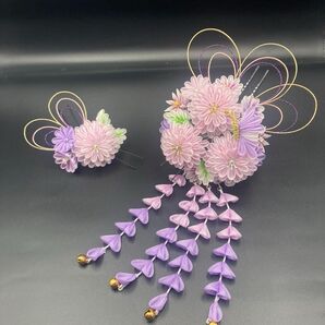 つまみ細工 正絹 髪飾り5点せット(8)成人式 七五三 ヘアアクセサリー 和小物