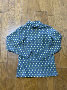 ユニクロ　UNIQLO フリース　トップス ロンT Tシャツ　セーター　140サイズ　長袖Tシャツ グレー　グリーン　ドット