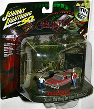 Johnny Lightning クリスティーン 1/64 1958 プリムス フューリー 汚し 金属製ジオラマベース付Christine Plymouth Furyスティーヴンキング_画像1