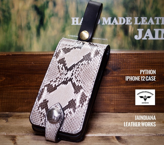 Handmade/Python iPhone 12 case with belt holder, accessories, iPhone case, For iPhone 12/12 Pro