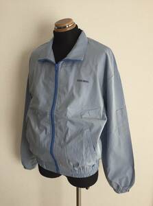 【SUPER NIKKA】ジップジャケット M/L相当 ニッカウヰスキー 上衣作業服 良品 水色系 80s 当時物