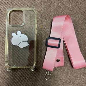 iPhone14pro あさみみちゃん クリアケース & ピンクストラップセット