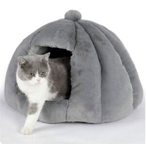 猫ハウス 冬 猫用ベッド 猫 ドーム型 ベッド 犬小屋クッション付き水洗え