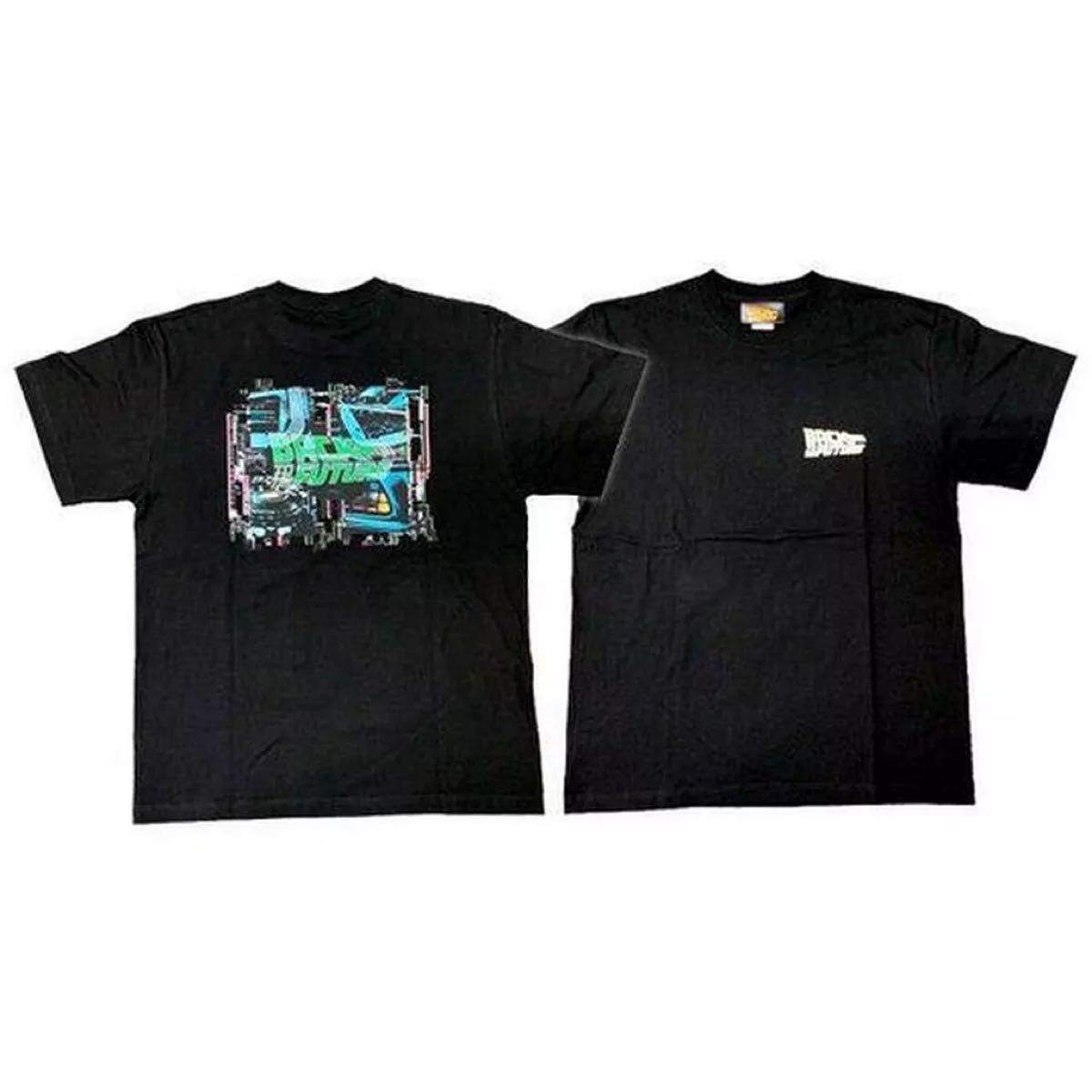 バック・トゥ・ザ・フューチャー　デロリアン×ロゴB Tシャツ ブラック　Mサイズ BACK TO THE FUTURE
