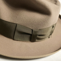 希少! 40年代 BORSALINO 58.5CM ALESSANDRIA ボルサリーノ ベージュ ワントーン MADE IN ITALY イタリア製 VINTAGE STETSON ステットソン_画像4