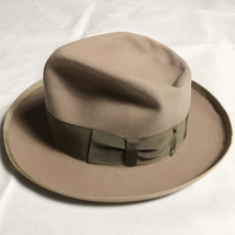 希少! 40年代 BORSALINO 58.5CM ALESSANDRIA ボルサリーノ ベージュ ワントーン MADE IN ITALY イタリア製 VINTAGE STETSON ステットソン_画像3