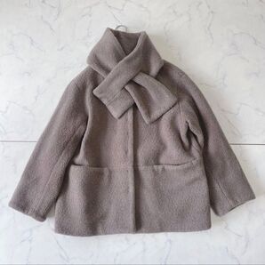 北欧暮らしの道具店 大人のためのウールボアコートマフラー付きモカブラウン