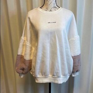 女性L《CHIP CLIP》(take a break/腕ボア)トレーナー