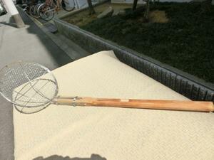  used good goods business use cooking tool large strainer soba . total length 590mm 190×50mm k203