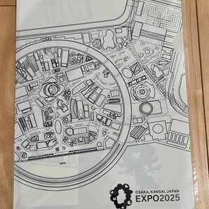 EXPO2025 会場図 クリアファイルモノクロ図面 シングルポケット 大阪 関西 万博 公式クリアファイル 【未使用】