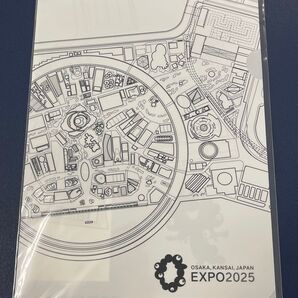 EXPO2025 会場図 クリアファイルモノクロ図面 シングルポケット 大阪 関西 万博 公式クリアファイル 【未使用】