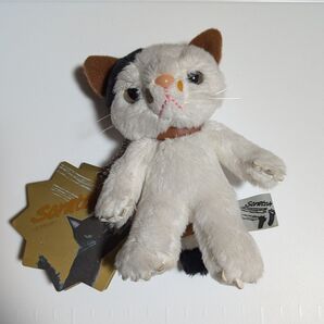スクラッチ 猫 ぬいぐるみ マスコット キーホルダー 白黒 米田民穂