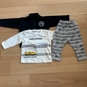 新幹線 ロンT 長袖 薄手 ズボン ボトムス 95 セット 保育園着 ドクターイエロー 長袖Tシャツ 男の子