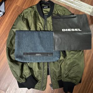 引越し整理 ディーゼル MA-1 フライトジャケット ブルゾン ミリタリー ハイブランドMA1 カーキ L クラッチバック