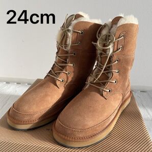 AU&MU ブーツ レディース ムートン 茶色 2WAY 24cm