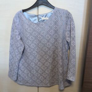 index インデックス レースカットソー 七分袖 グレー系