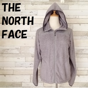 【人気】THE NORTH FACE/ザ ノース フェイス ナイロン切替 ボア オソ フーディー フリースパーカー ライトグレー サイズL レディース/8609