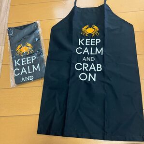 KEEP CALM AND CRAB ON ミニエプロン 前掛け