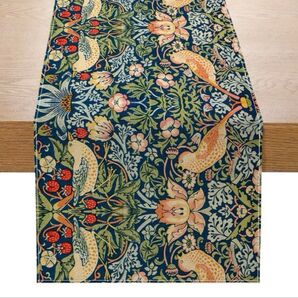 テーブルランナー モダン レトロ ウィリアムモリス 北欧 テーブルセンター 花柄 植物 インテリア雑貨 グリーン マット