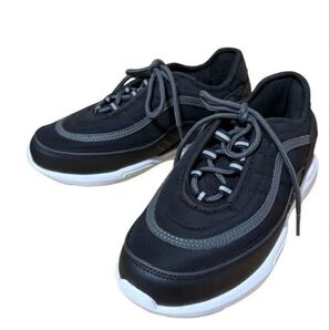 フラットライト 黒 スニーカー 23cm 未使用 WARMPROSPER レディース ブラック 黒 カジュアルシューズ