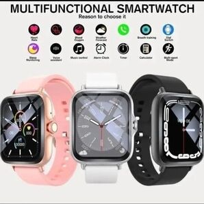 スマートウォッチ 血圧計/歩数/心拍数 通話機能付き AIボイス搭載 iPhone/Android 新品未使用 ブラック