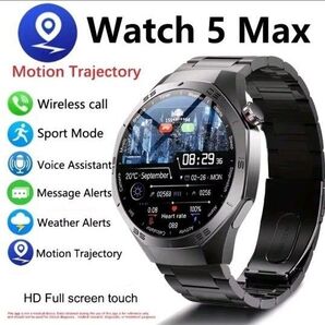 スマートウォッチ 軍用規格 日本語対応 通話機能付き 健康管理モニター GPSトラッカー AIボイス GT5モデル 新品 ブラック