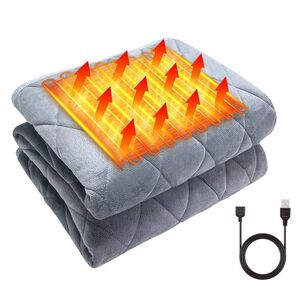 100*140cm 電気敷きかけ毛布 ブランケット 大判サイズ 3段階温度調整 3枚ヒーター 自動切タイマー機能 USB給電