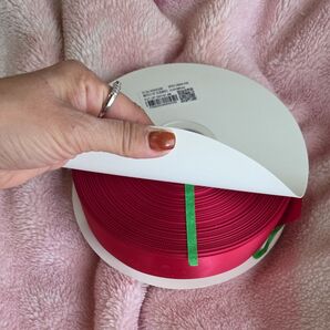 リボン サテンリボン 38ミリ幅 レッド 約91m ハンドメイド