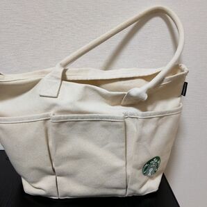【価格見直し】スターバックス スタバ トートバッグ キャンバス地 サイドポケット付き