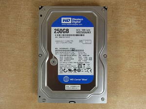 ◎H/040●ウェスタンデジタル☆Western Digital☆3.5インチHDD(ハードディスク)☆250GB SATA600 7200rpm☆WD2500AAKX☆中古品