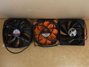 *H/073*SCYTHE/COUGAR/ No-brand *PC case fan 3 piece set *SM1425SL12HPVS CF-V12HP* operation unknown * Junk 