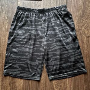 メンズ ショートパンツ LL 迷彩柄 ダーク BK テロンパンツ ウエストゴム ひんやり接触冷感 新品 ドンキホーテ ルームウェア