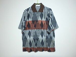 90's LOUIS PITAUD フランス クラシック 総柄ポロシャツ M～L