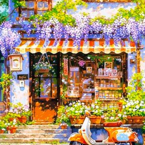 クロスステッチキット 藤棚のお店 (11CT、図案印刷あり)