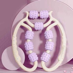 フォームローラー マッサージローラー パープル むくみ 美脚 筋膜リリース ふくらはぎ 脚やせ 肩こり 紫